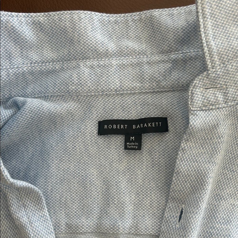 Robert Barakett Light BlueSubtle Checkerd Men's Shirt - Picture 2 of 3